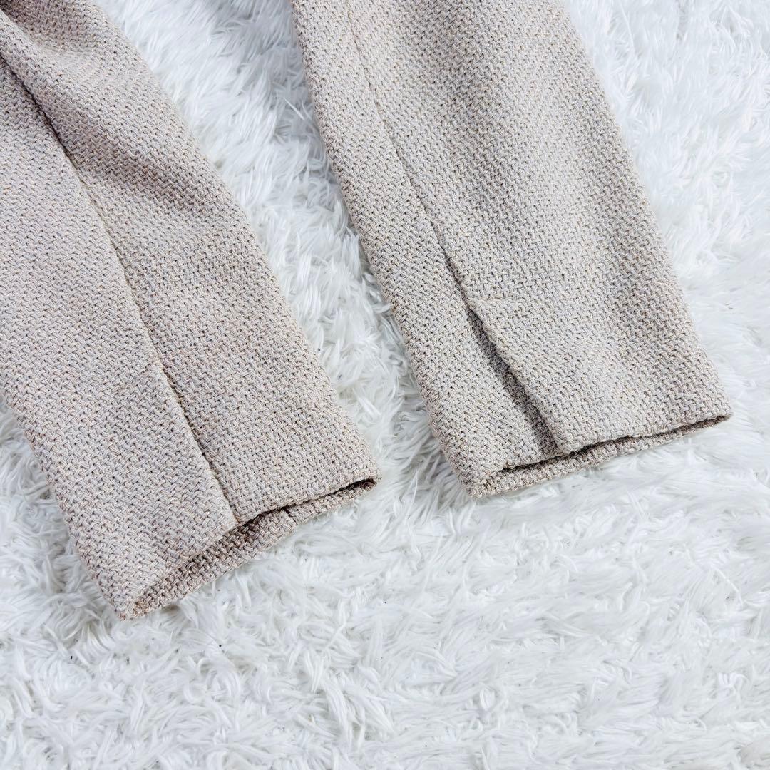 461 アーバンリサーチドアーズ ツイードVネックロングジャケット ノーカラー