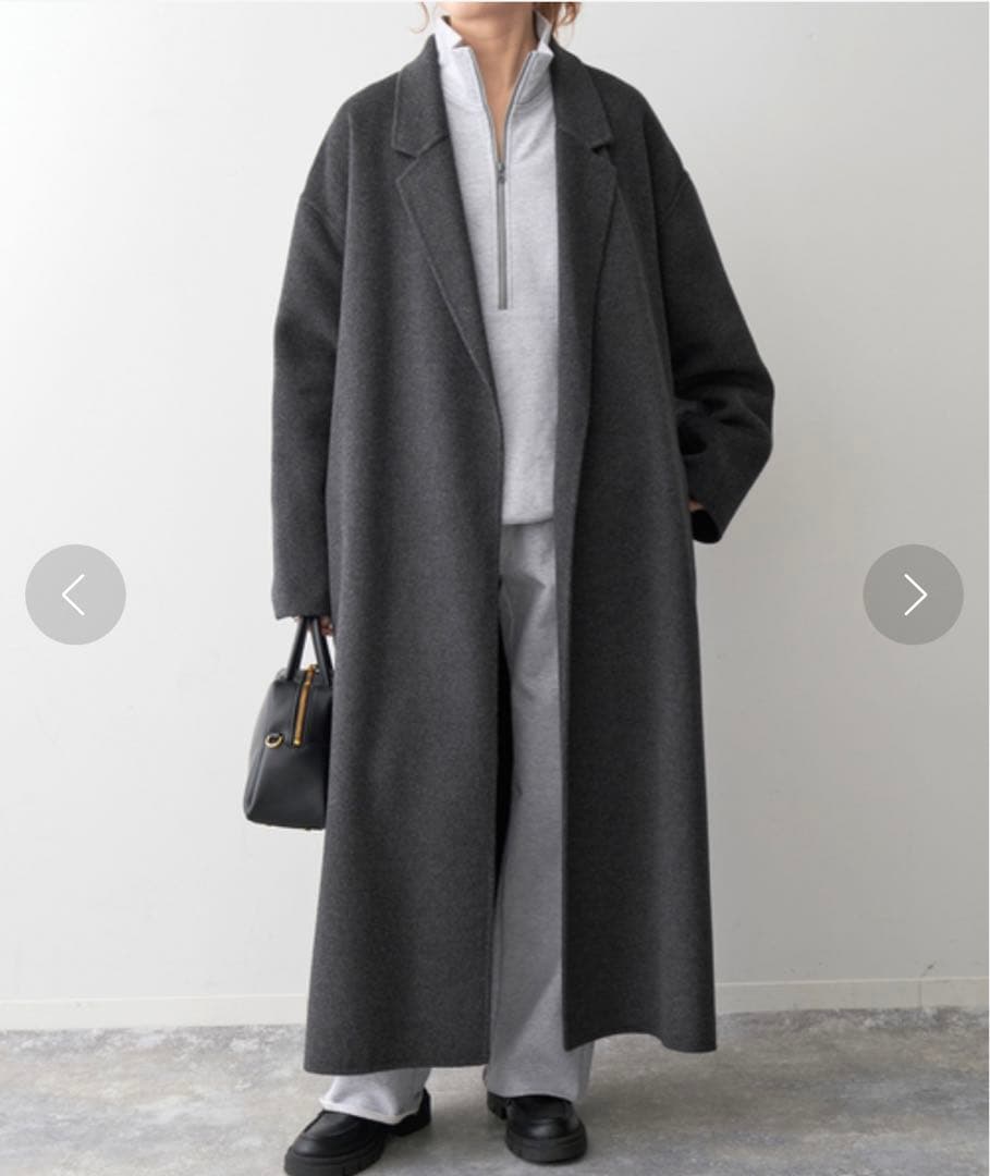 スピックアンドスパン　super 160s ロングチェスターカラーコート