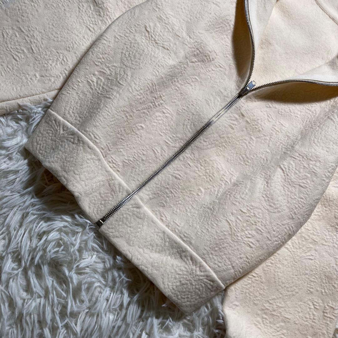 未使用級 アライア フラワーエンボス ジップアップ クロップド ジャケット