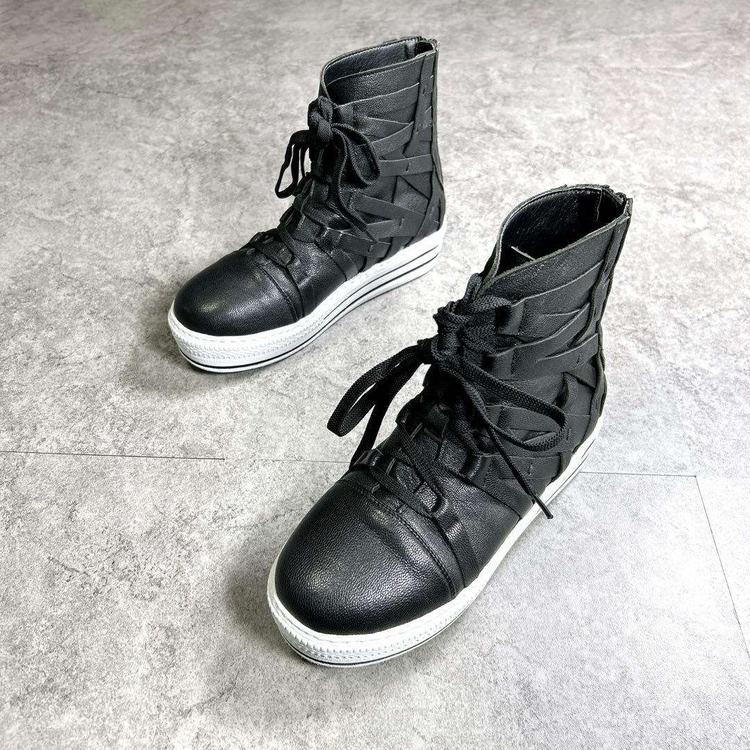 未使用級✨【センソユニコ t.b 2】レザースニーカー/レースアップ/厚底/希少