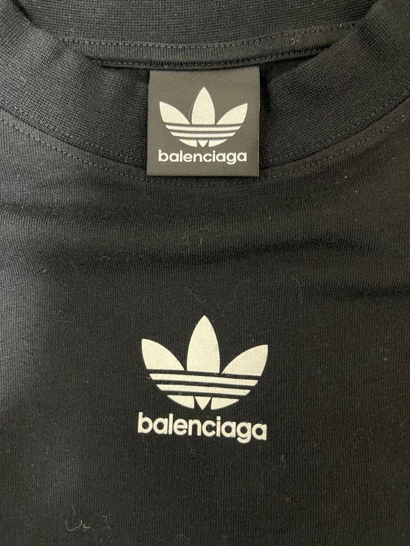 5 BALENCIAGA ADIDAS オーバーサイズスリーストライプスT