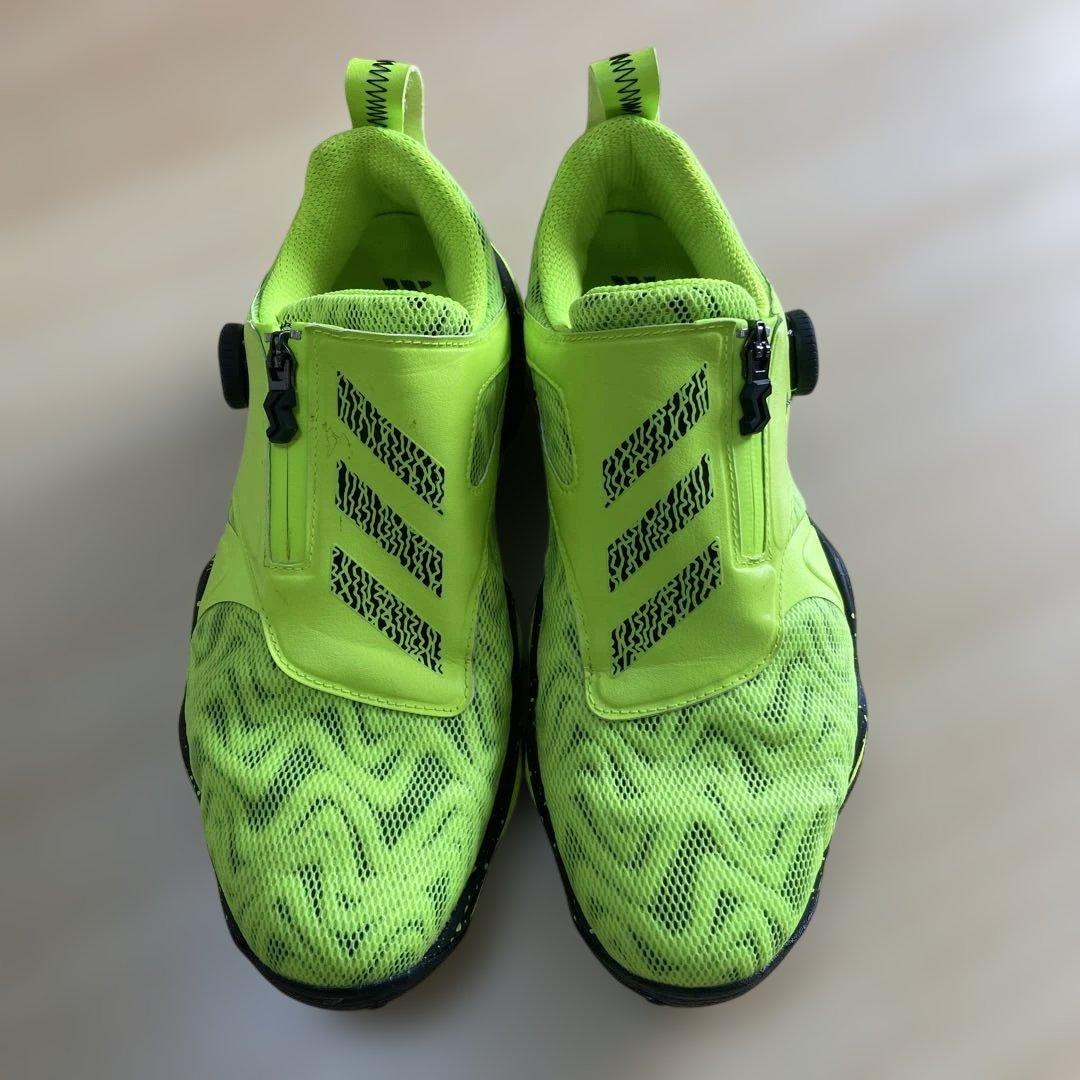 アディダス ゴルフシューズ コードカオス 25 ボア メンズ　蛍光グリーン