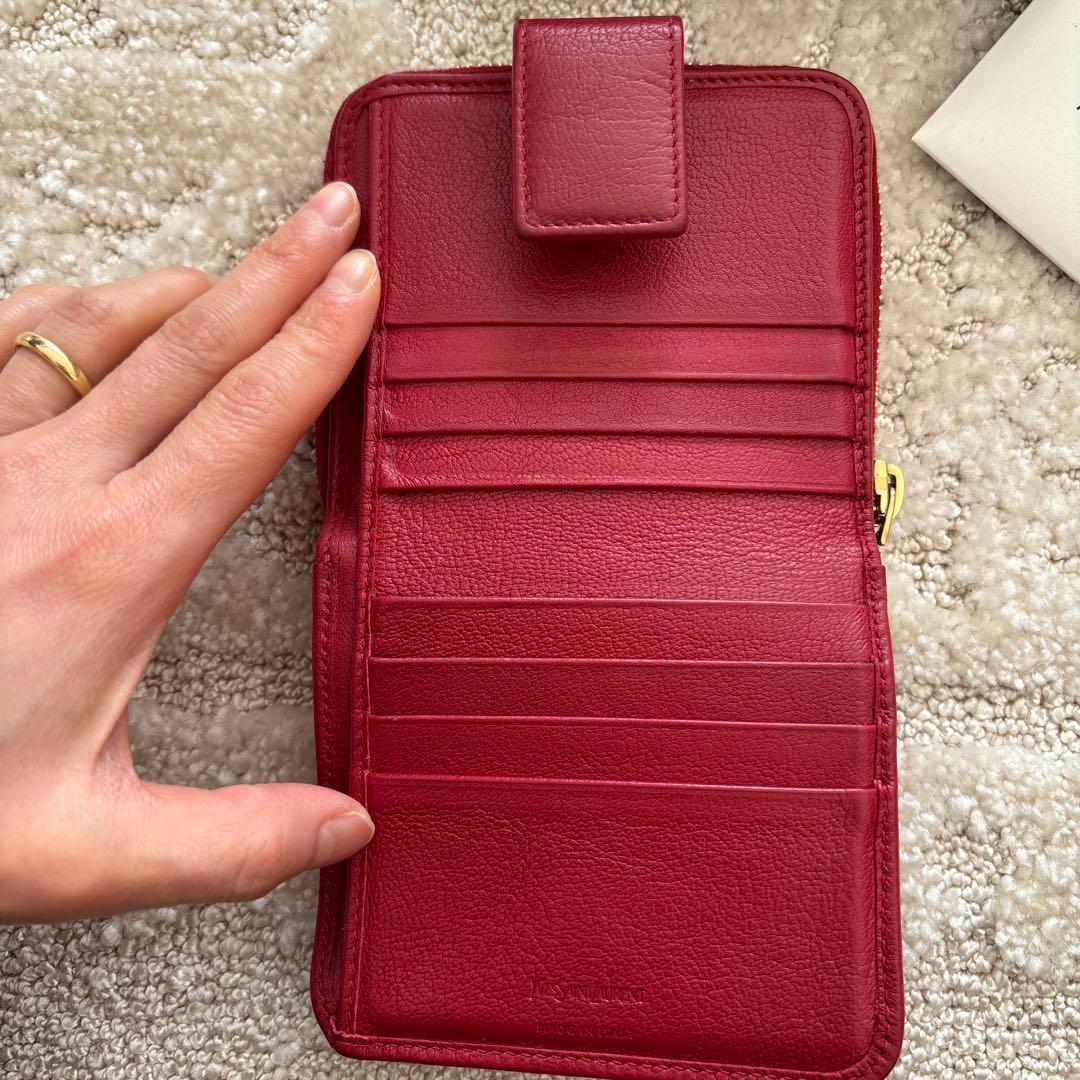 Yves Saint Laurent 二つ折り財布 レッド