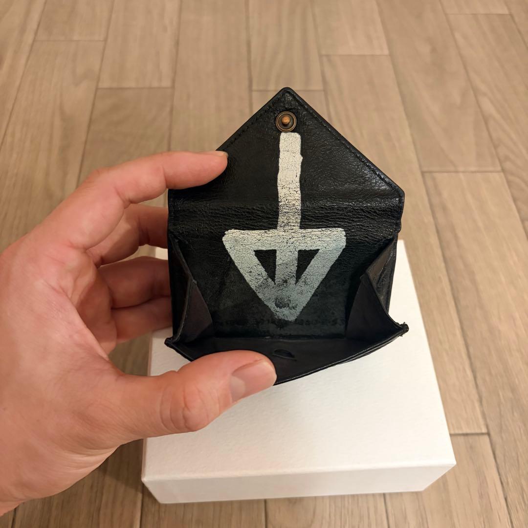 バレンシアガ　ペーパーミニウォレット　グラフィティ　レザー　黒