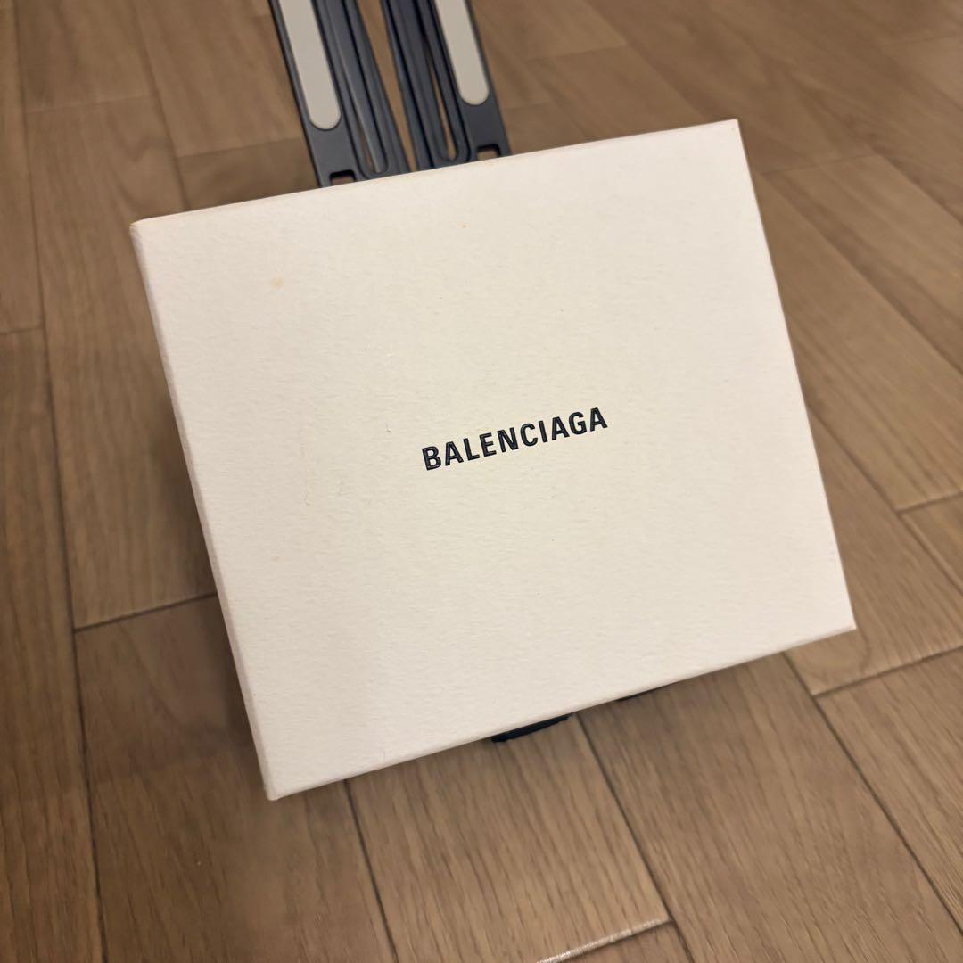 バレンシアガ　ペーパーミニウォレット　グラフィティ　レザー　黒