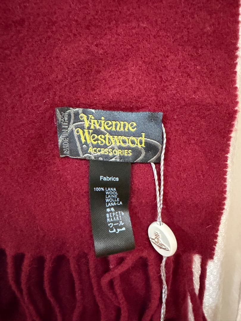 【タグ付き新品未使用】Vivienne Westwood マフラー ダークレッド