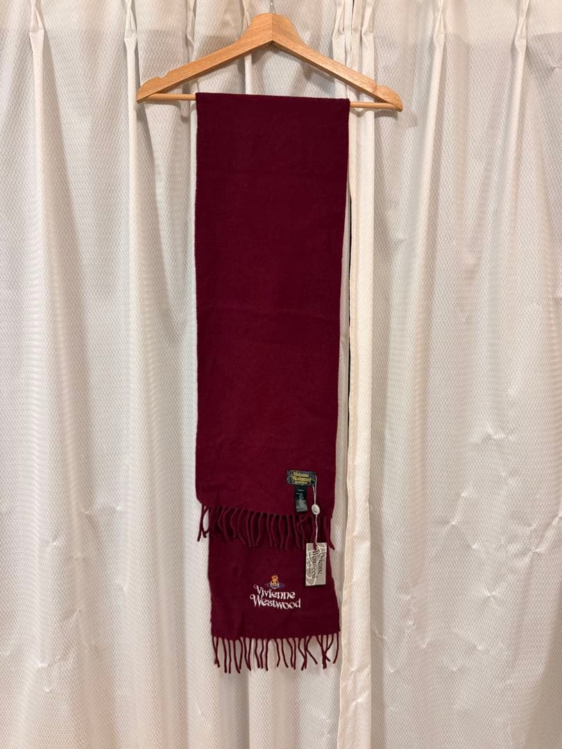 【タグ付き新品未使用】Vivienne Westwood マフラー ダークレッド