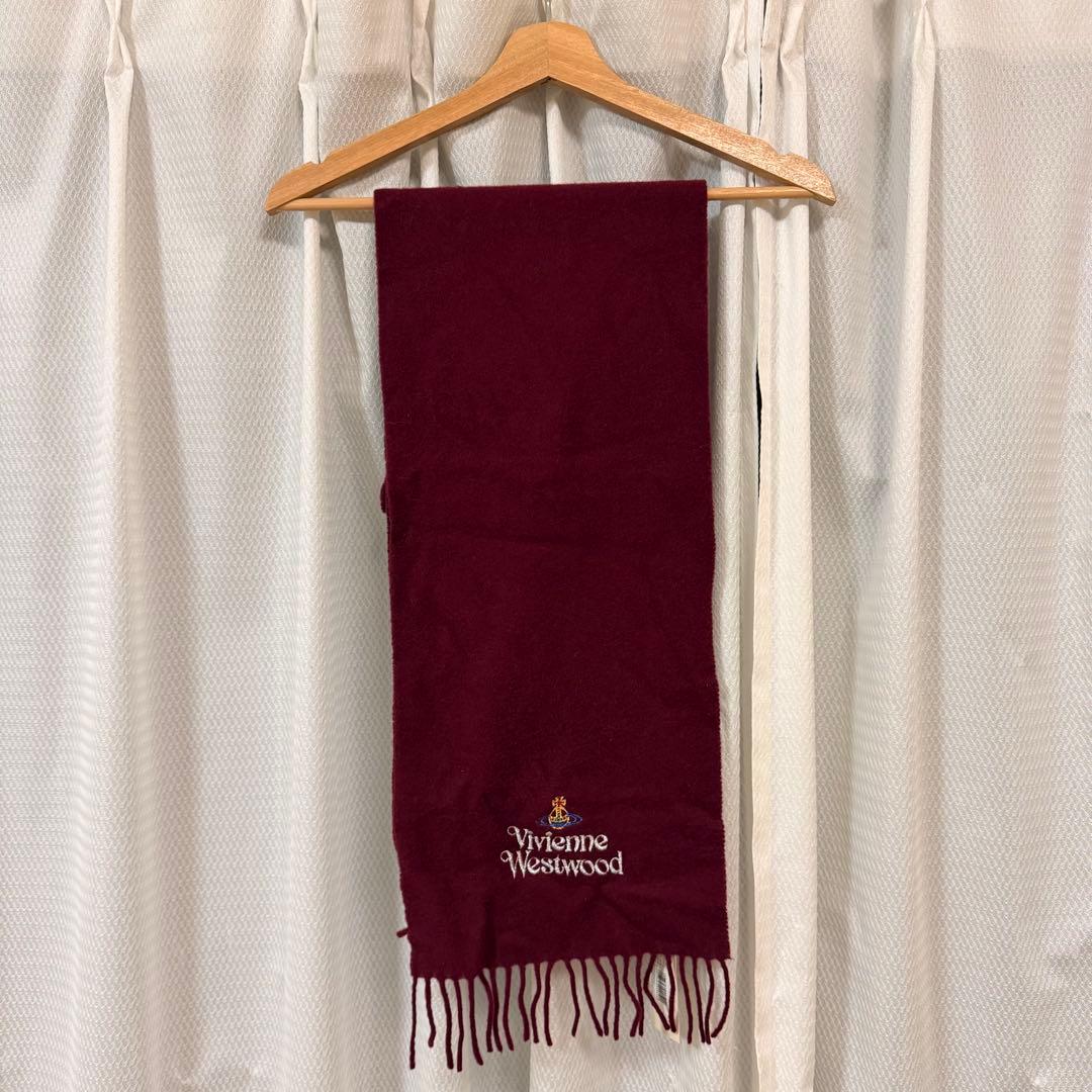 【タグ付き新品未使用】Vivienne Westwood マフラー ダークレッド