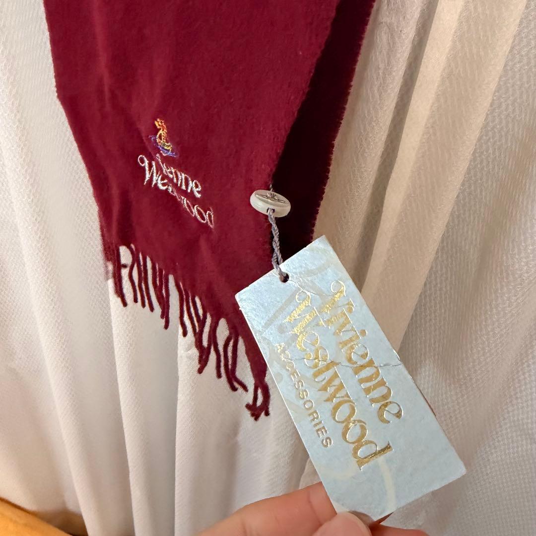 【タグ付き新品未使用】Vivienne Westwood マフラー ダークレッド
