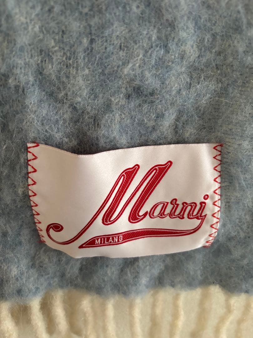 【専用】MARNI マフラー アルパカ フリンジ付き ロゴ ストライプ