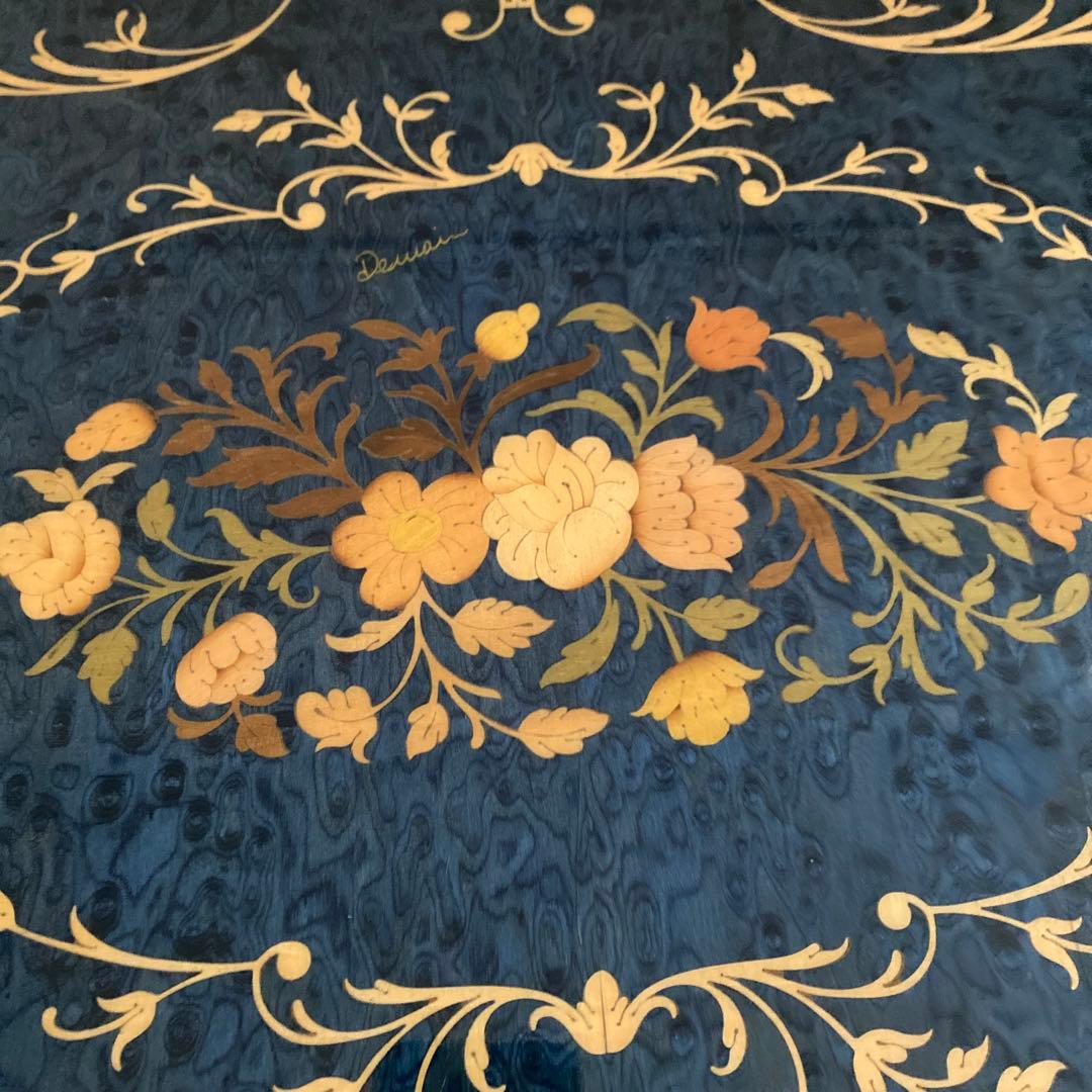 ❤️イタリア家具　ドマン　ブルー象嵌テーブル
