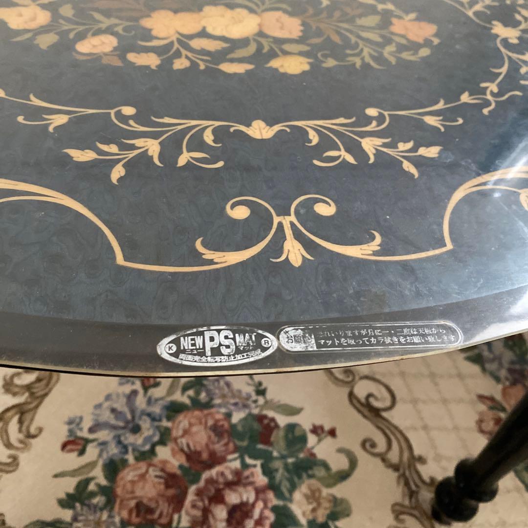 ❤️イタリア家具　ドマン　ブルー象嵌テーブル