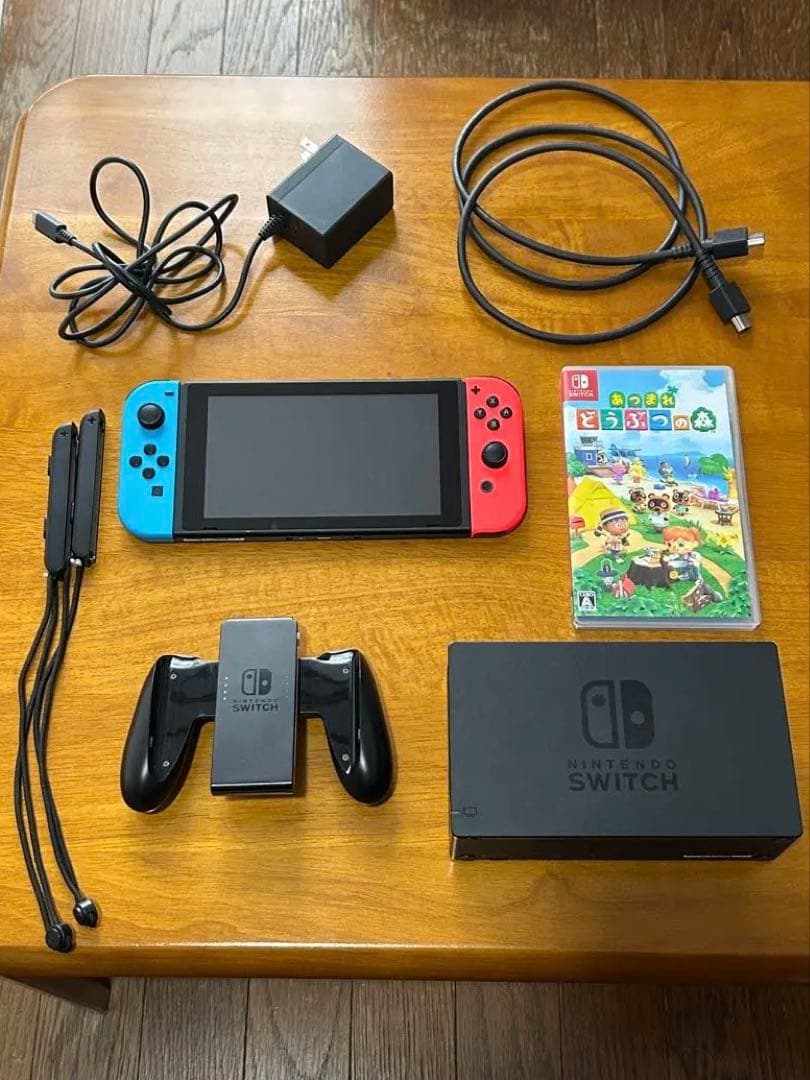 Nintendo Switch Joy-Con 赤青 どうぶつの森セット　備品付