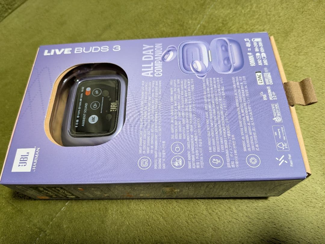 JBL LIVE BUDS 3 パープル 完全ワイヤレスイヤホン液晶ケース・美品