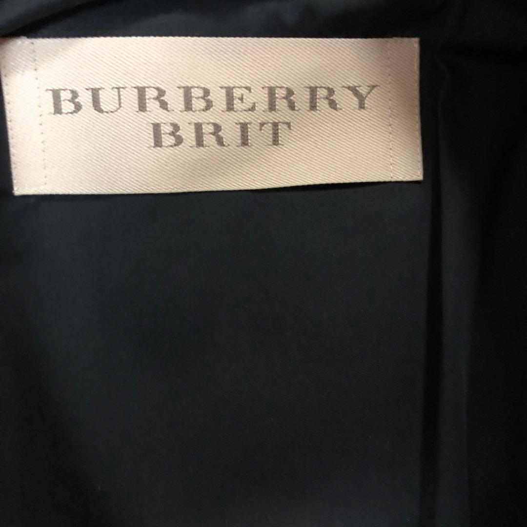 【美品】Burberry ロングコート　ネイビー
