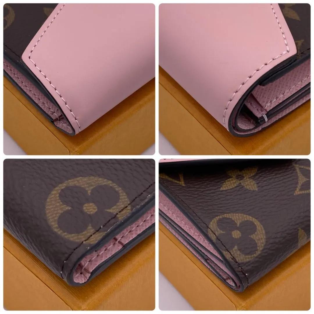 美品 ルイヴィトン モノグラム ポルトフォイユ ゾエ ローズバレリーヌ