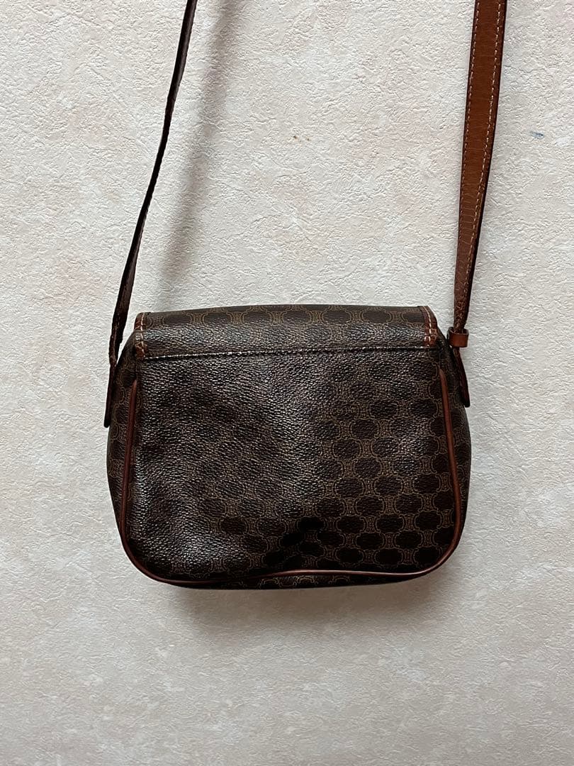 お*ん様 セリーヌ ショルダーバッグ マカダム PVCキャンバス カーフ ブラウ