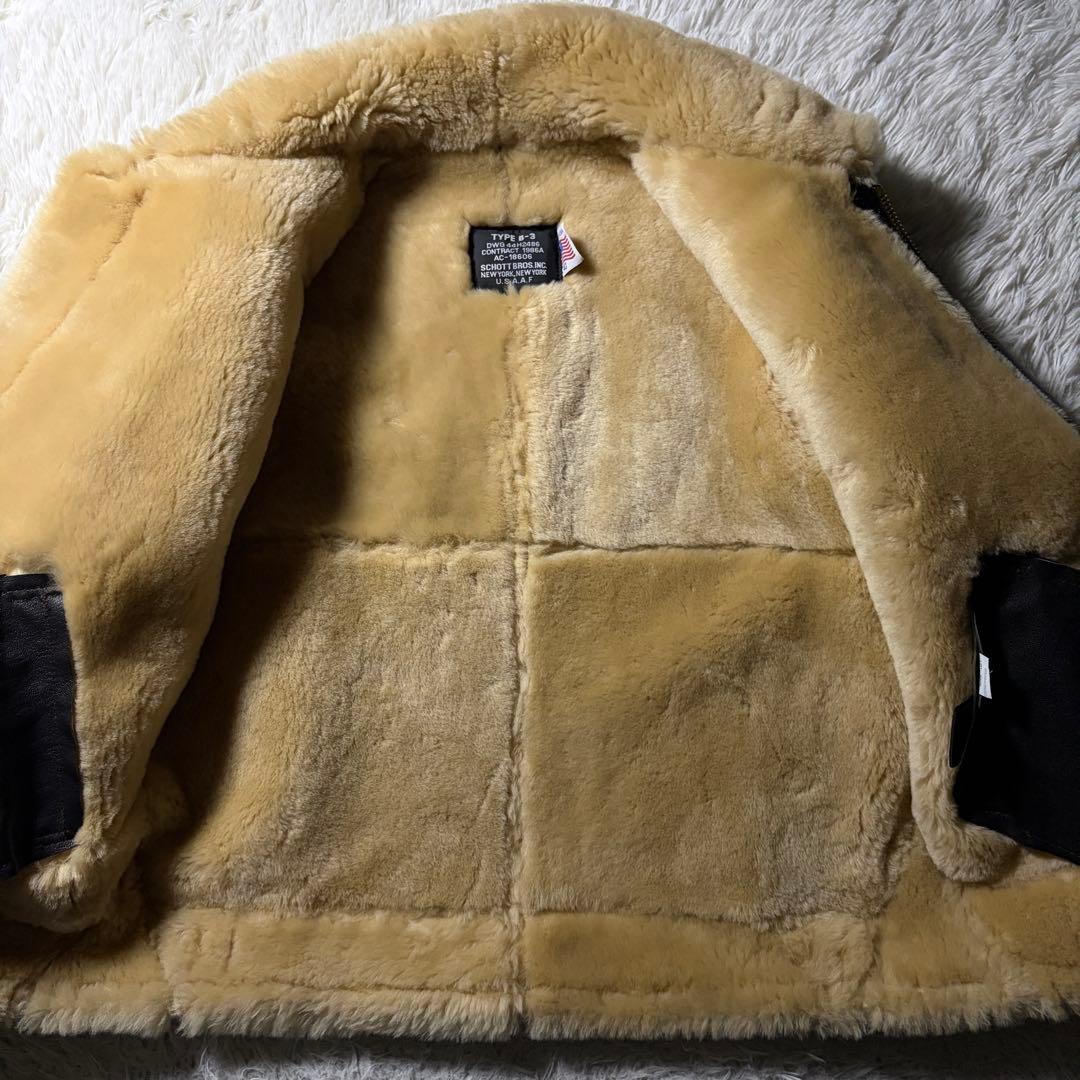 極美品■schott B-3 フライトジャケット　羊革　ムートン　257S 40
