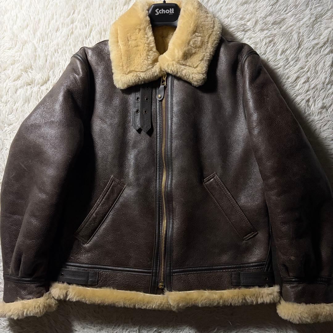 極美品■schott B-3 フライトジャケット　羊革　ムートン　257S 40