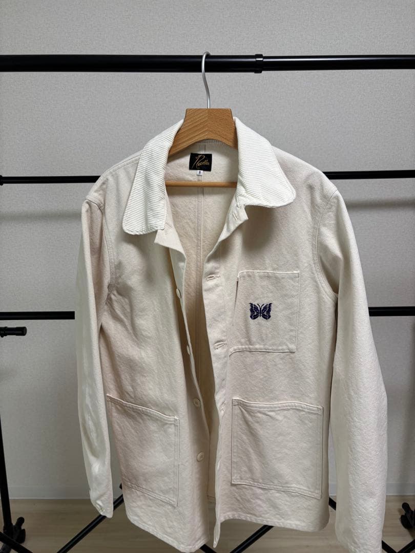 Needles アイボリー カバーオール 蝶刺繍