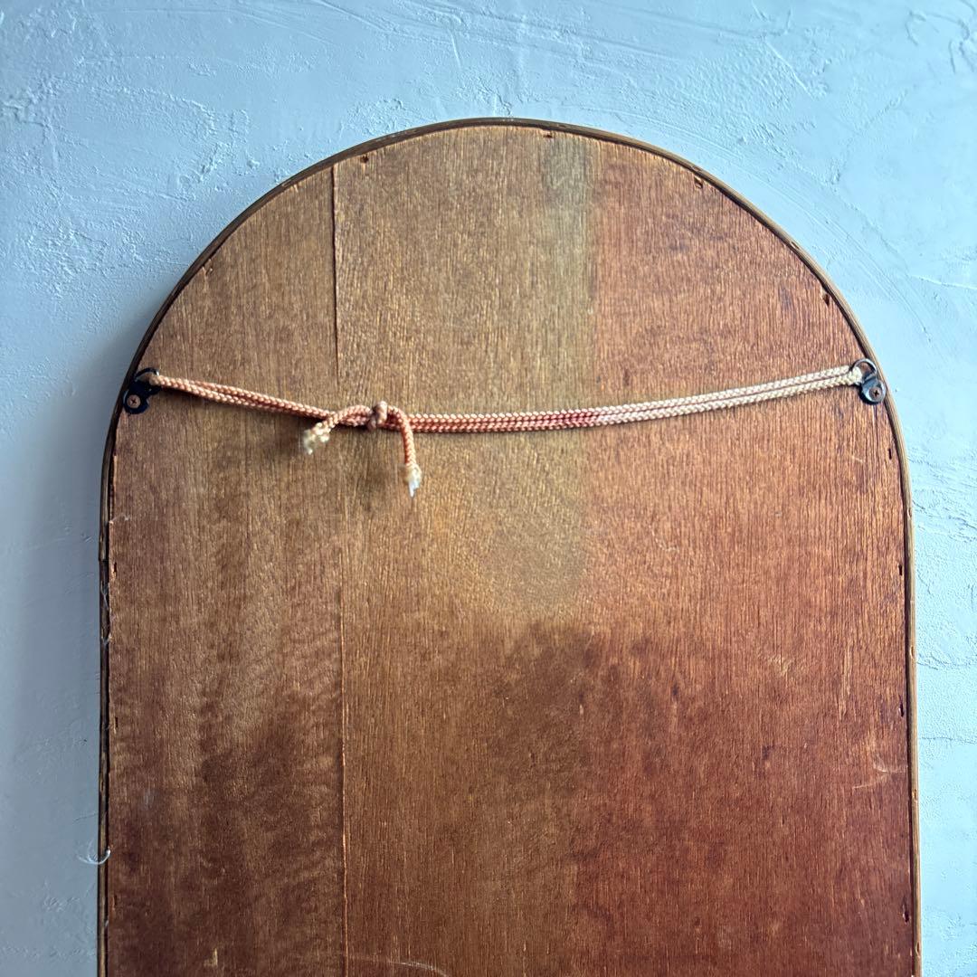 アンティーク ウォールミラー 籐 ラタン 姿見 立て掛け 昭和レトロ 古道具