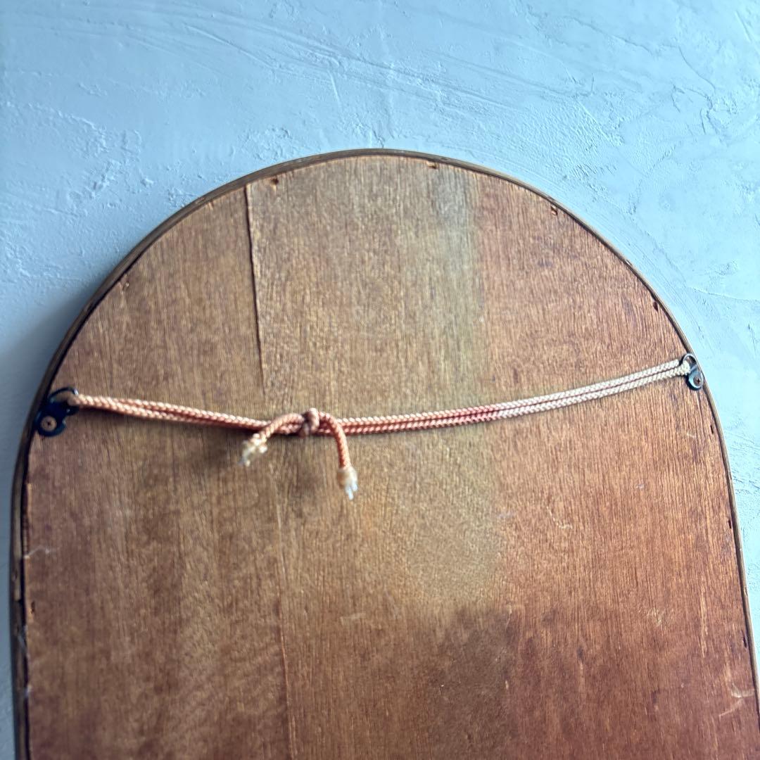 アンティーク ウォールミラー 籐 ラタン 姿見 立て掛け 昭和レトロ 古道具