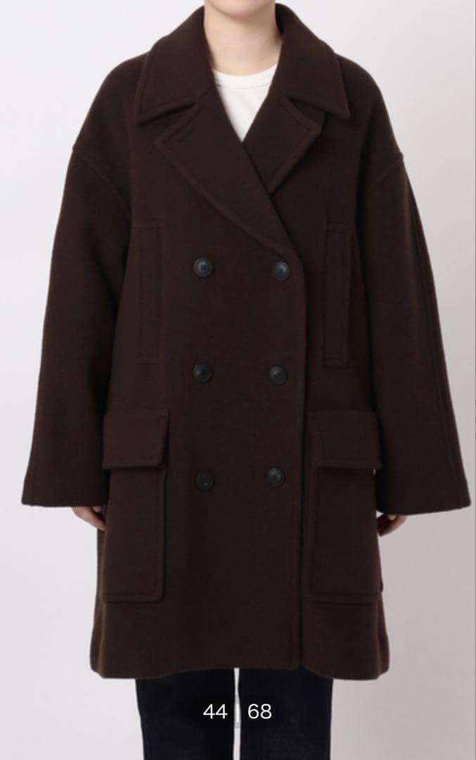 【SLOBE IENA】メルトンビッグPコート（ブラウン: 38）