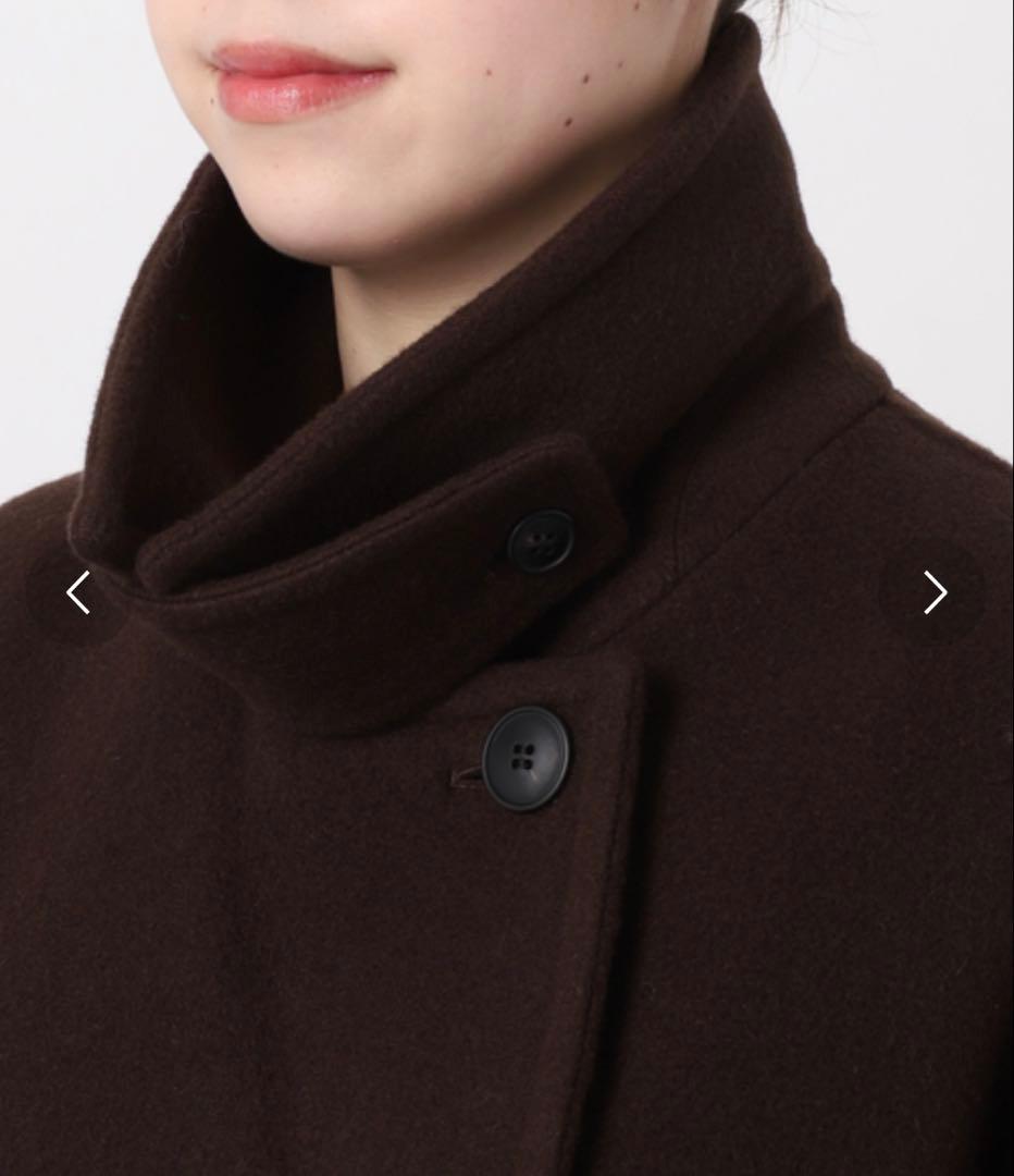 【SLOBE IENA】メルトンビッグPコート（ブラウン: 38）