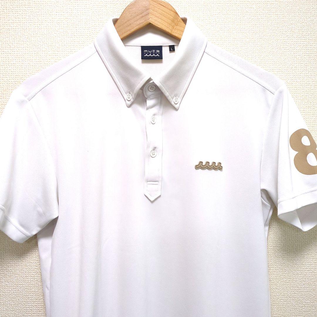 MUTA MARINE ムータ ポロシャツ BACK 5LINE 白 L