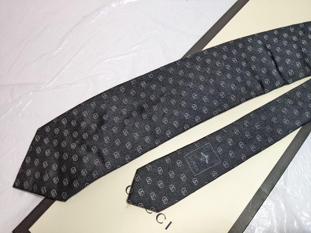 極美品 グッチ GUCCI ネクタイ メンズ ブラック