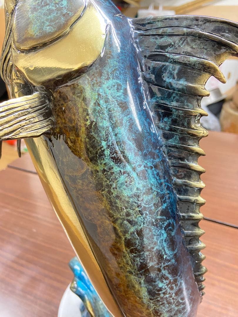 魚のオブジェ メカジキ 置き物 ヴィンテージ マーブルベース 94394NB