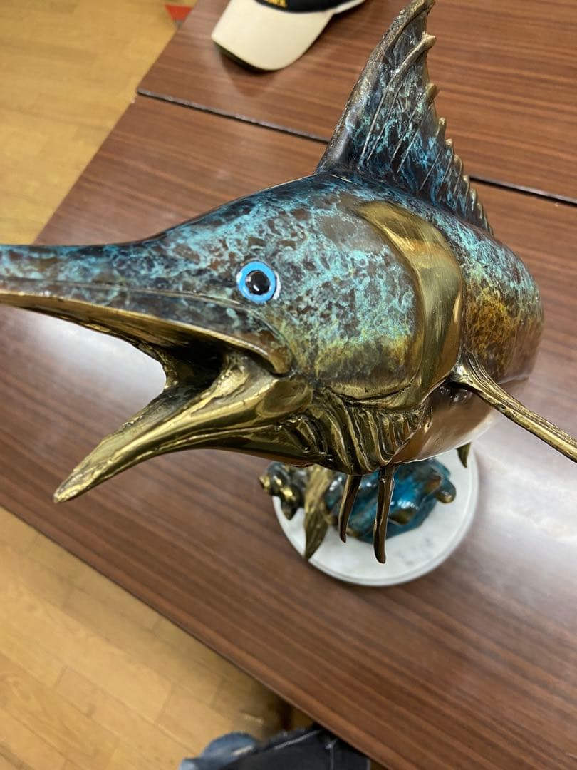 魚のオブジェ メカジキ 置き物 ヴィンテージ マーブルベース 94394NB