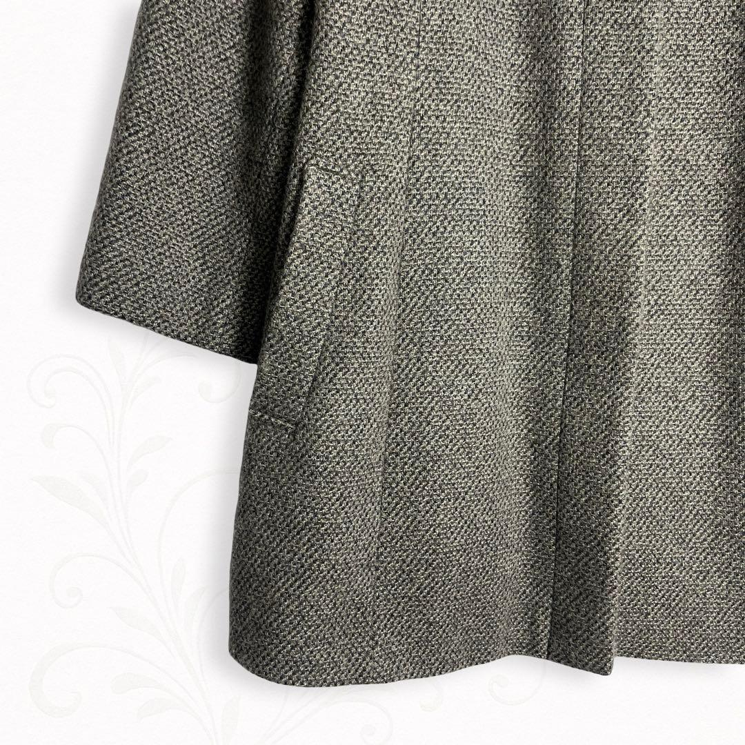 レリアン カシミヤ80％ セーブル混フォックスファー Aラインコート 13号