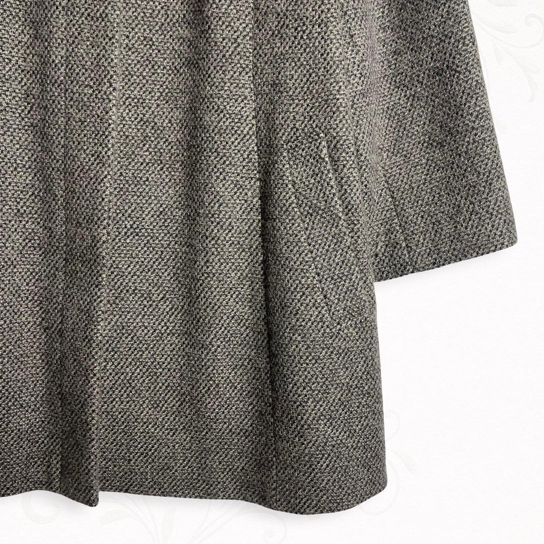 レリアン カシミヤ80％ セーブル混フォックスファー Aラインコート 13号