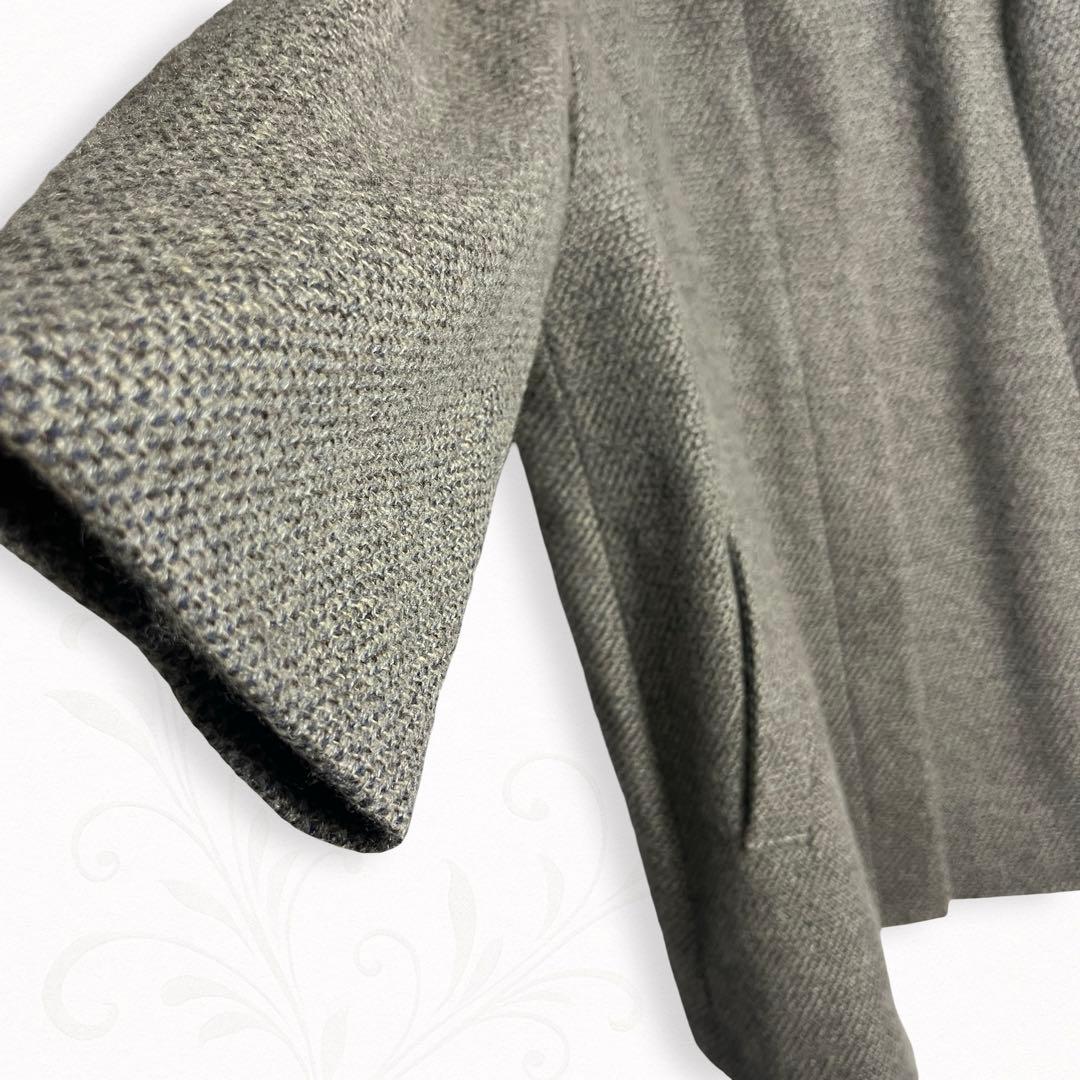 レリアン カシミヤ80％ セーブル混フォックスファー Aラインコート 13号