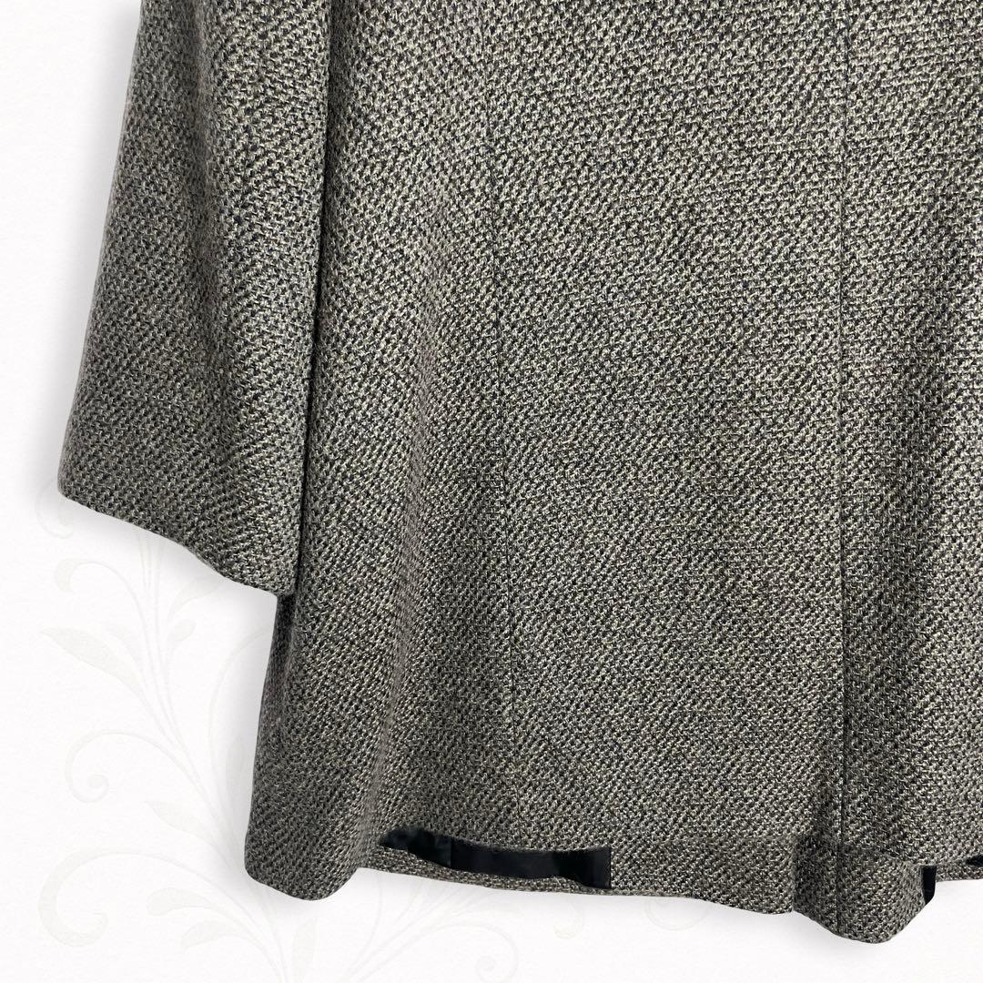 レリアン カシミヤ80％ セーブル混フォックスファー Aラインコート 13号