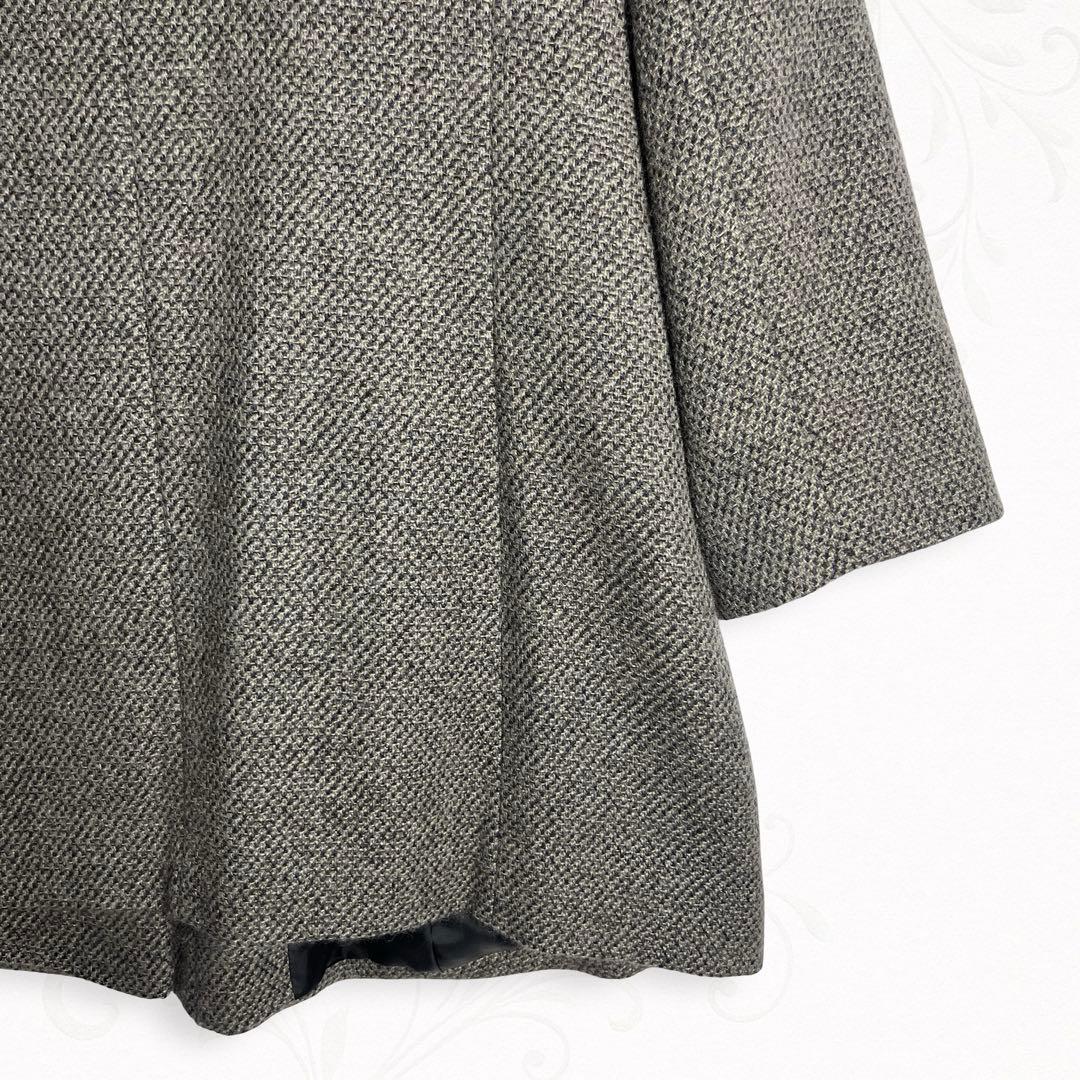 レリアン カシミヤ80％ セーブル混フォックスファー Aラインコート 13号