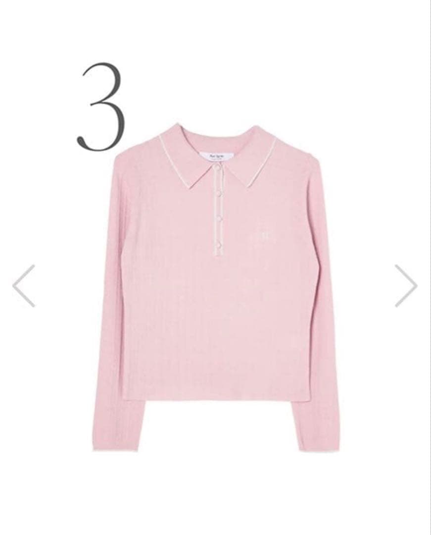 トップス Herlipto Pique Polo Knit Top pink