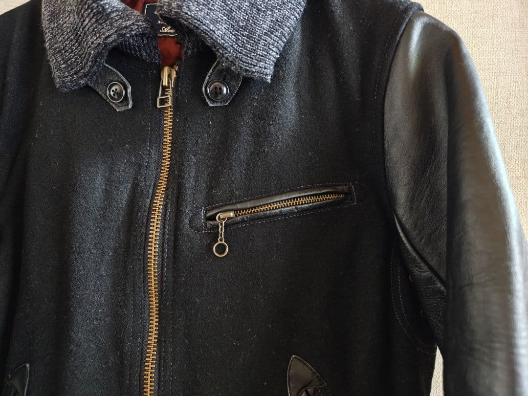 AVIREX スタジャン/L/ドンキーカラーショートジャケット