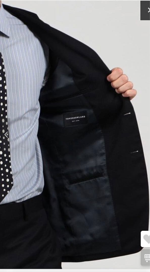 新品TOMORROWLAND ウール ソリッド シングルブレステッド2Bスーツ