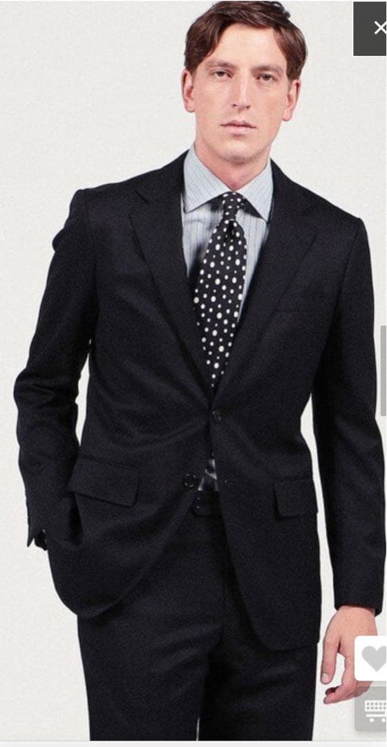 新品TOMORROWLAND ウール ソリッド シングルブレステッド2Bスーツ