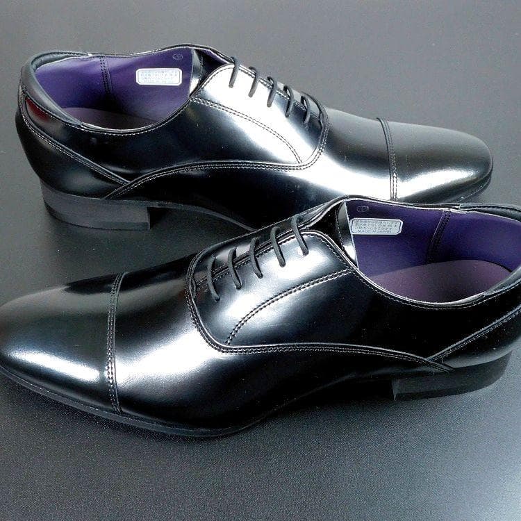 アド　新品 REGAL リーガル 24.5cm 黒 内羽 ストレートチップ