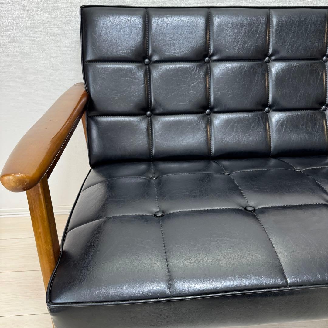 カリモク60 Kチェア 2シーター スタンダードブラック 限定50周年復刻ロゴ