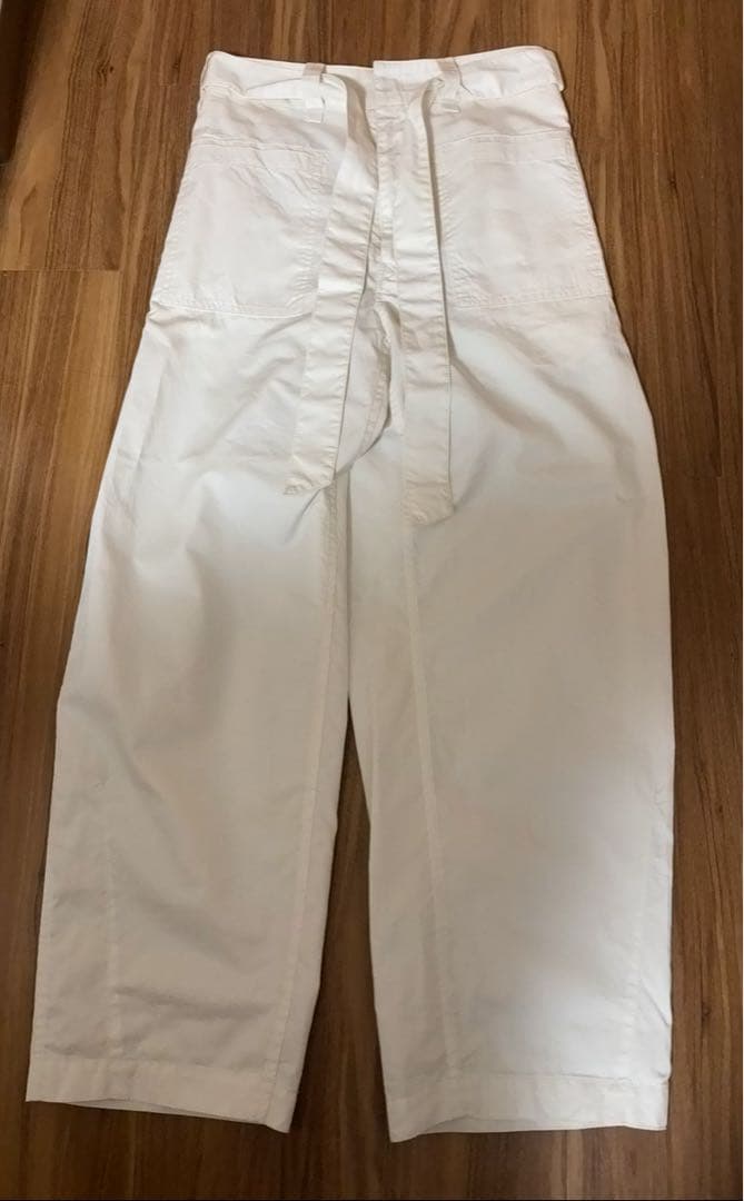 美品　Drawer ドゥロワー ギャバジンベルトパンツ