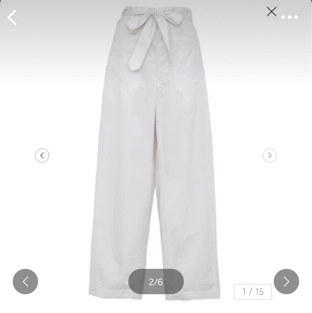 美品　Drawer ドゥロワー ギャバジンベルトパンツ