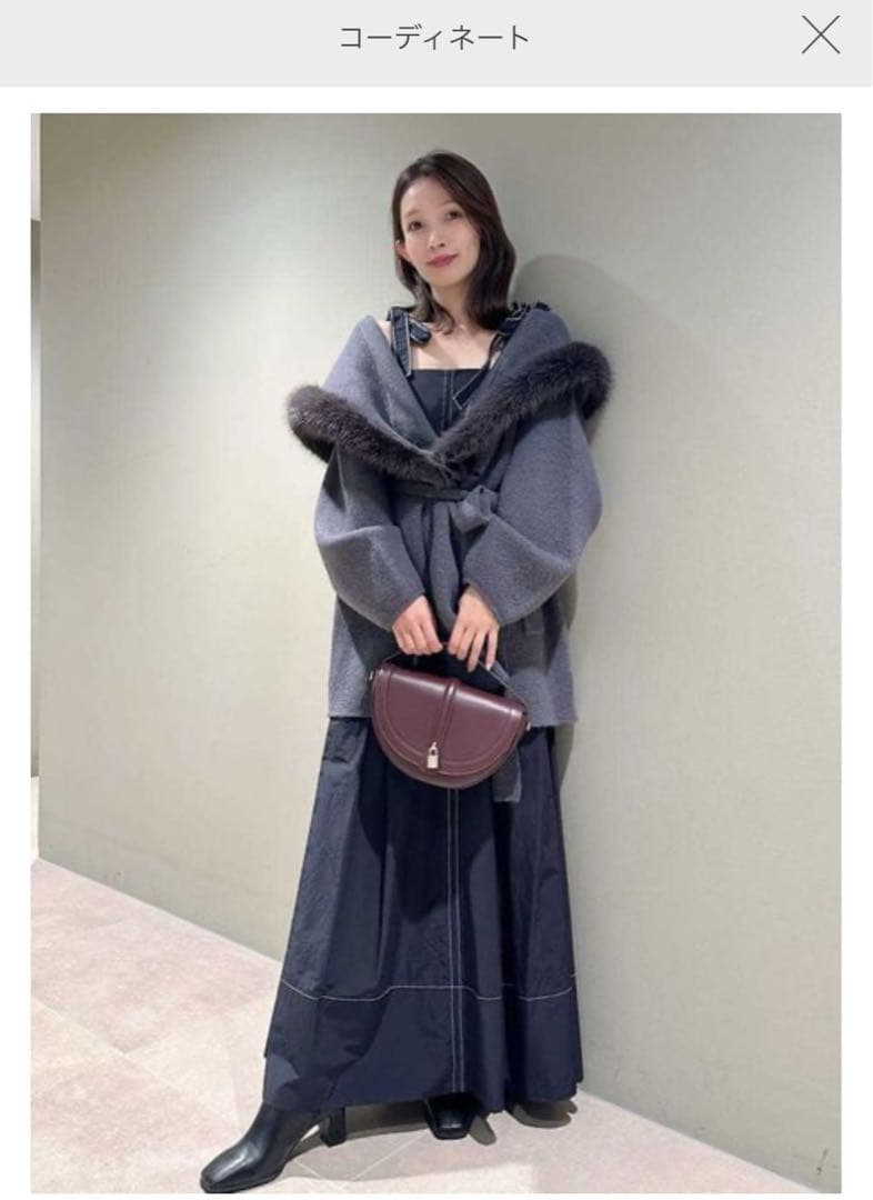 【新品未使用タグ付き】SNIDEL ファーフードニットコート DGRY