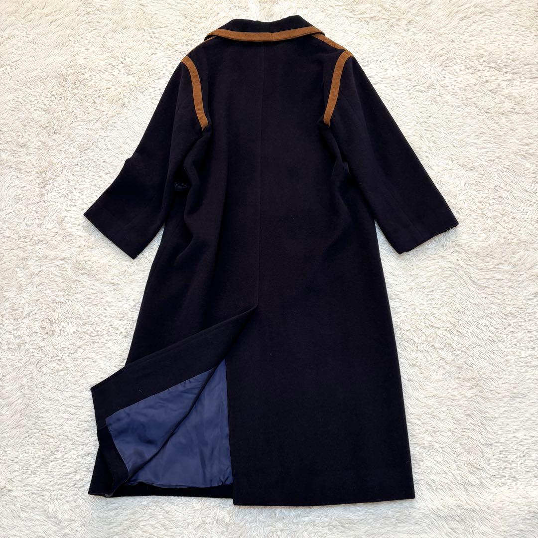 クリスチャンディオール ロングコート チェスターコート ベルト ネイビー