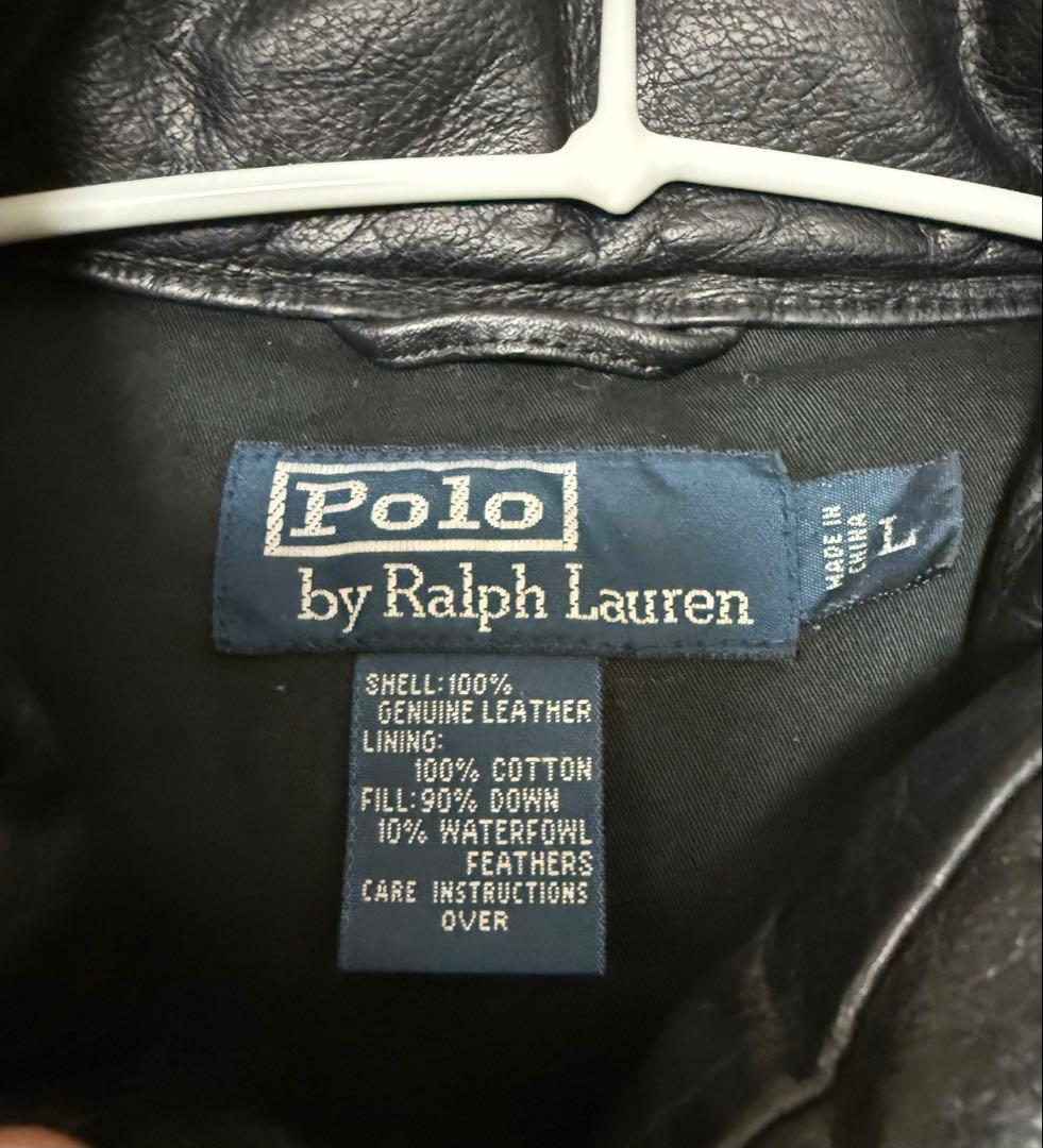 90sラルフローレン レザーダウンベスト Ralph Lauren