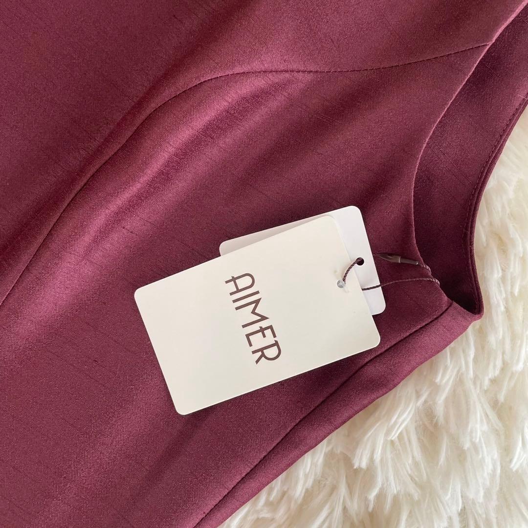 【新品未使用】AIMER シャンタンフレアドレス