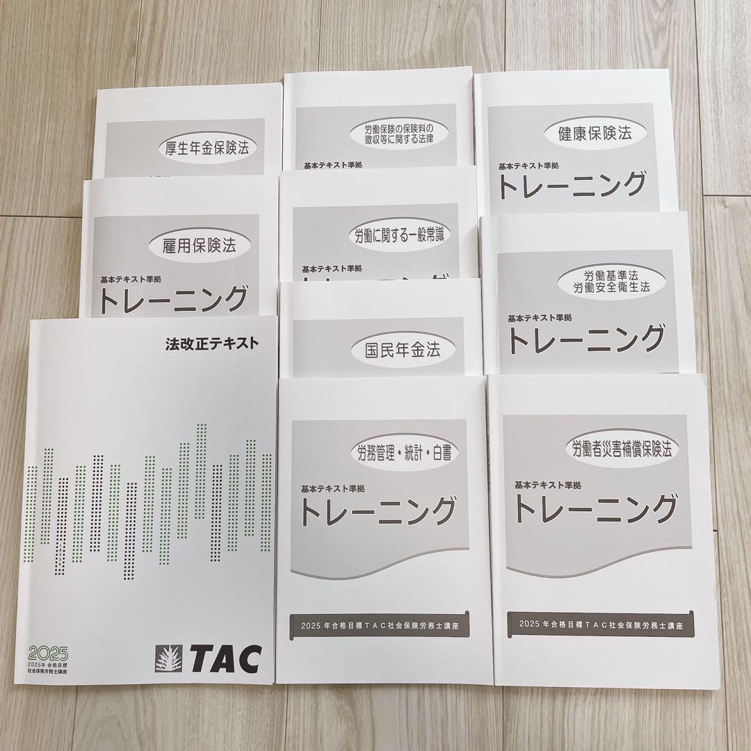 【美品】2025社労士　過去問　TAC 問題集セット　法改正テキスト付き